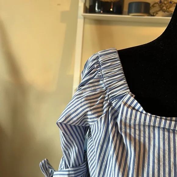 H&M blue/white striped top size 8 - Picture 3 of 12